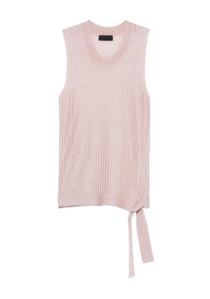 LIU JO ribbed-knit tie-detail top - Pink