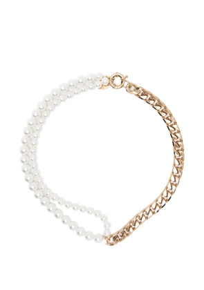 Nº21 faux-pearl chain-detail necklace - Gold