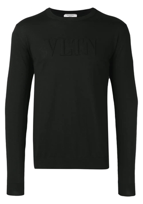 Valentino Garavani logo-embossed wool jumper - Black