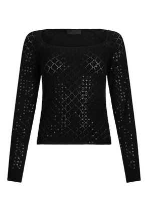 LIU JO sequin-embellished square-neck sweater - Black