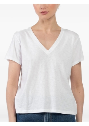Velvet V-neck T-shirt - White