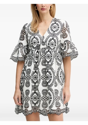 Silvian Heach geometric-pattern mini dress - White