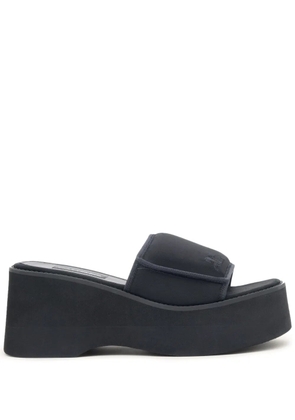 Courrèges Scuba Wave 75mm platform slides - Black
