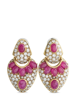 LB Exclusive diamond and ruby earrings - Gold