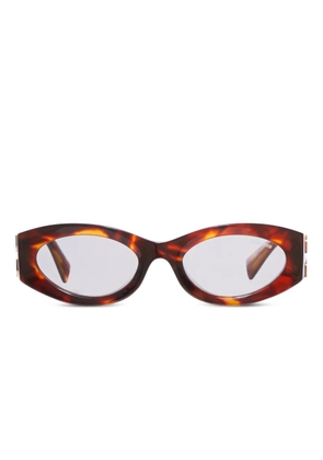 Miu Miu Eyewear oval-frame logo sunglasses - Brown