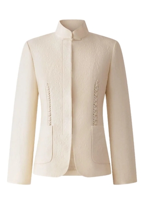 Shanghai Tang wool-blend textured jacket - White