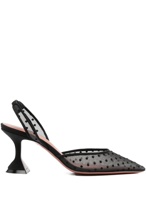 Amina Muaddi 70mm polka-dot pattern sling-back pumps - Black