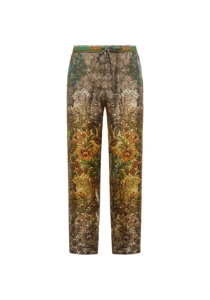 Pierre-Louis Mascia Aloe botanical-print straight trousers - Green