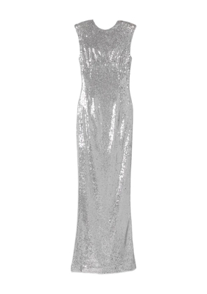SILK LOVE & LACE Jamila sequin maxi dress - Silver