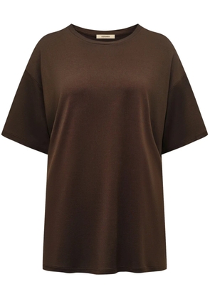 12 STOREEZ round-neck silk T-shirt - Brown