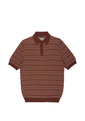slowear jacquard pattern polo shirt - Brown