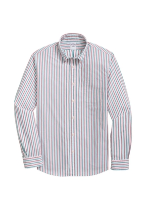 Brooks Brothers striped button-down collar shirt - White