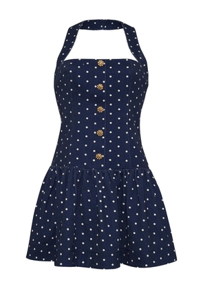 Cara Cara Felicity polka-dot buttoned mini dress - Blue