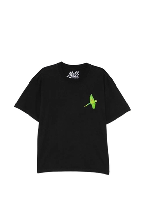 Melt bird-print T-shirt - Black