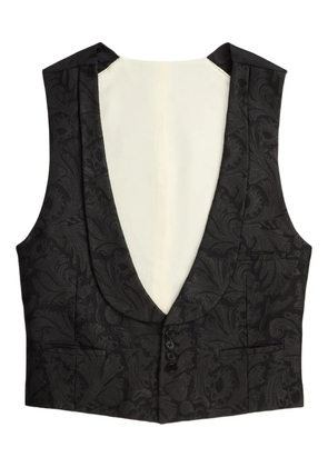 Ralph Lauren Purple Label paisley-jacquard waistcoat - Black
