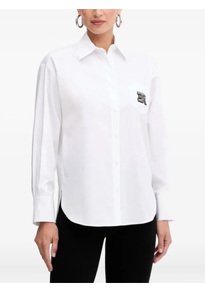 ERMANNO FIRENZE logo-detail long-sleeve shirt - White