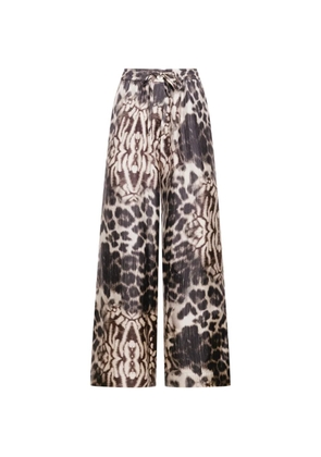 Pierre-Louis Mascia Aloe leopard-print palazzo trousers - Brown