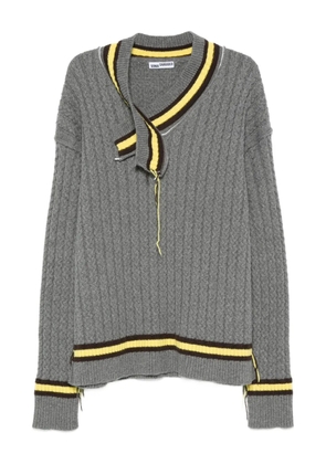 SONIA CARRASCO cable-knit striped sweater - Grey