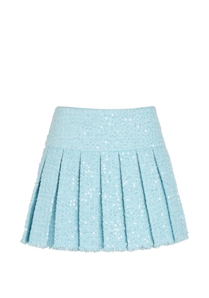 alice + olivia sequin-embellishment pleated mini skirt - Blue