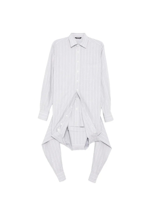 Moohong double sleeve striped shirt - White