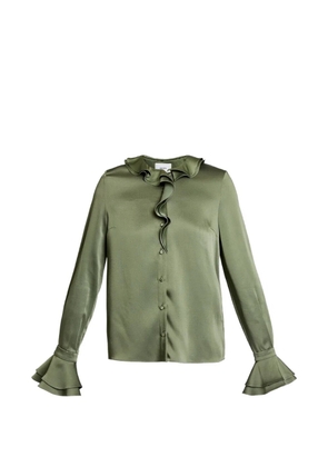 ERDEM Cady ruffled long-sleeve shirt - Green