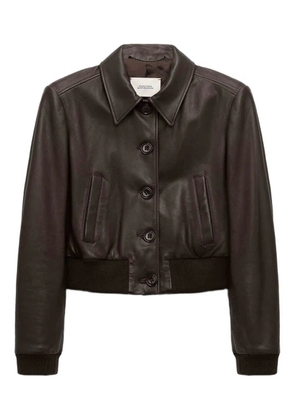 Dorothee Schumacher classic-collar leather jacket - Brown