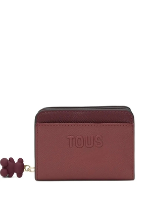 TOUS medium Doble Audree bear-charm embossed wallet - Red
