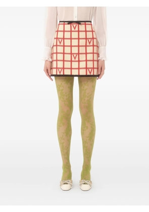 Valentino Garavani grid-patterned mini skirt - Neutrals