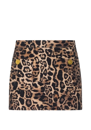 L'Agence Cyra leopard mini skirt - Brown
