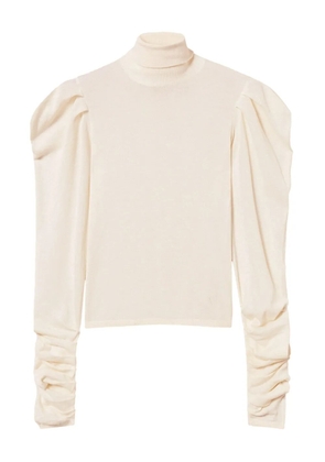 TWINSET puff-sleeve turtleneck sweater - White