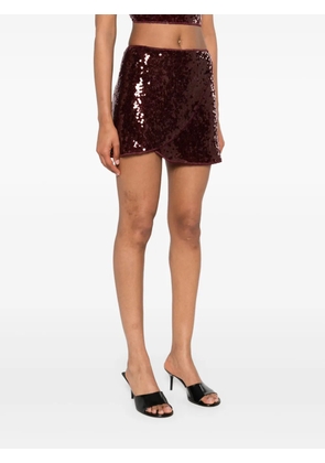 Oséree sequin-embellished wrap skirt - Red