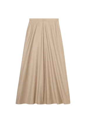 Brooks Brothers striped virgin wool midi skirt - Neutrals