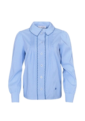 Hunter Bell scallop-trim check shirt - Blue