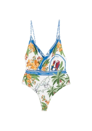 FARM Rio tropical-print swimsuit - White