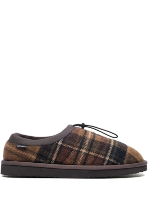 Les Deux check-pattern slippers - Brown