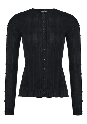Protémoa Touch ribbed button-embellished cardigan - Black