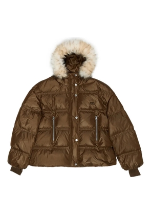 Bimba y Lola logo hooded puffer jacket - Green