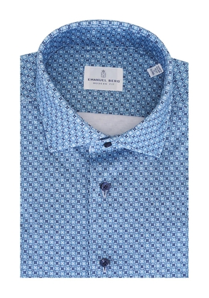 EMANUEL BERG geometric-print shirt - Blue