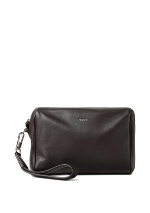 Zegna zip-up pouch - Brown