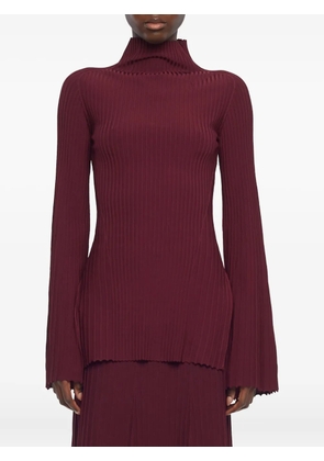 Adam Lippes ribbed long-sleeve top - Red