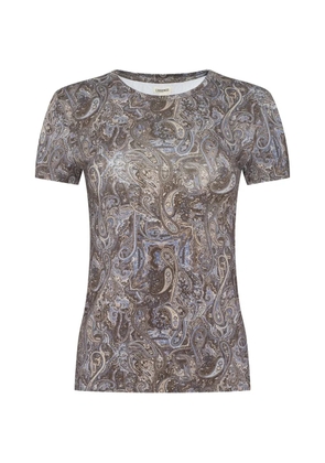 L'Agence paisley short-sleeve top - Brown