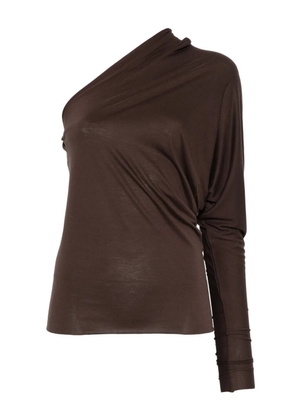 Rick Owens Lilies one-shoulder long-sleeve top - Brown