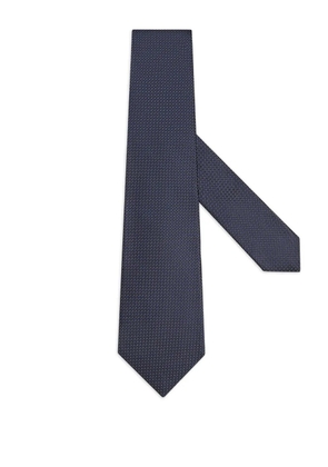 Zegna textured dot silk tie - Blue