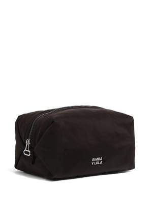 Bimba y Lola logo-plaque zip make-up bag - Black