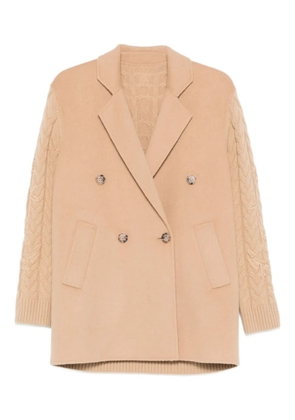 ERMANNO FIRENZE cable-knit double-breasted jacket - Neutrals