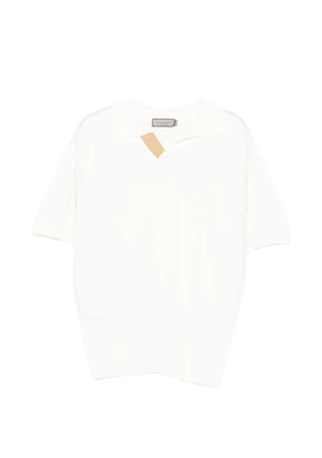 Canali short-sleeve open collar polo shirt - White