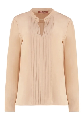 Max Mara Rennes pleated rounded-hem shirt - Neutrals