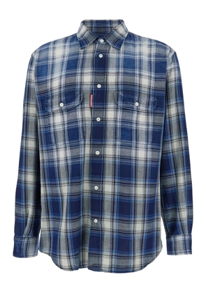 DSQUARED2 checked pocket shirt - Blue