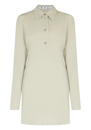 Off-White polo collar long-sleeve dress - Grey