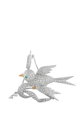 LB Exclusive diamond bird brooch - Silver